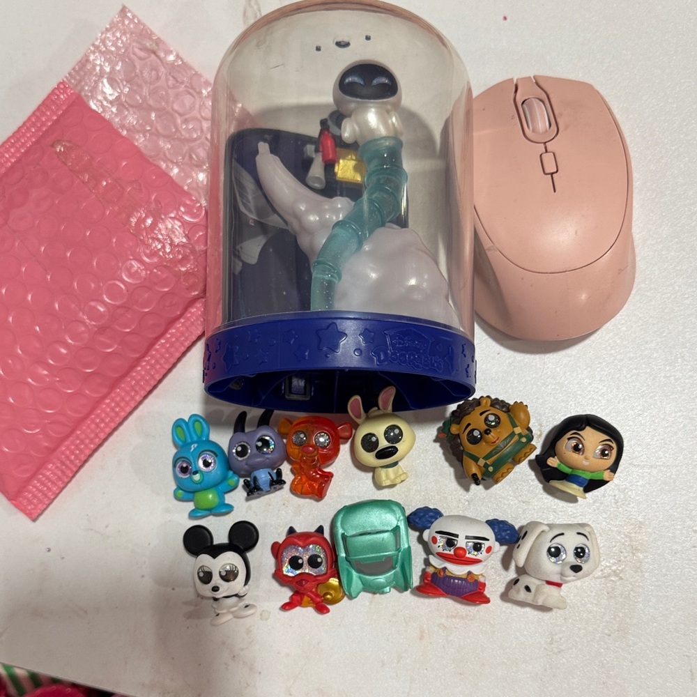 Assorted Cute Mini Figures Lot with Dome Display